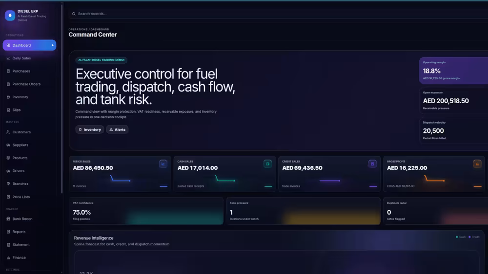 Fuel Distribution ERP System for Business Operations project visual
