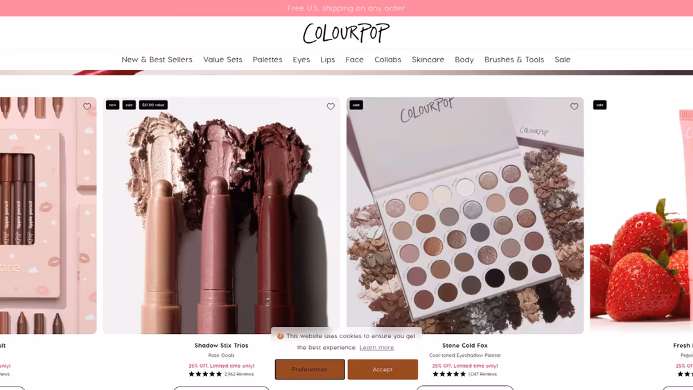 ColourPop Style Ecommerce Store project visual