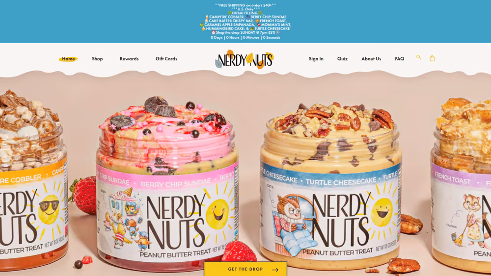 Nerdy Nuts Ecommerce Store project visual
