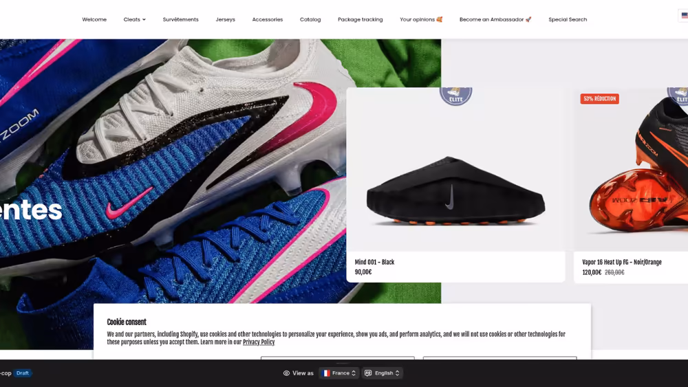 Sneaker Ecommerce Store project visual