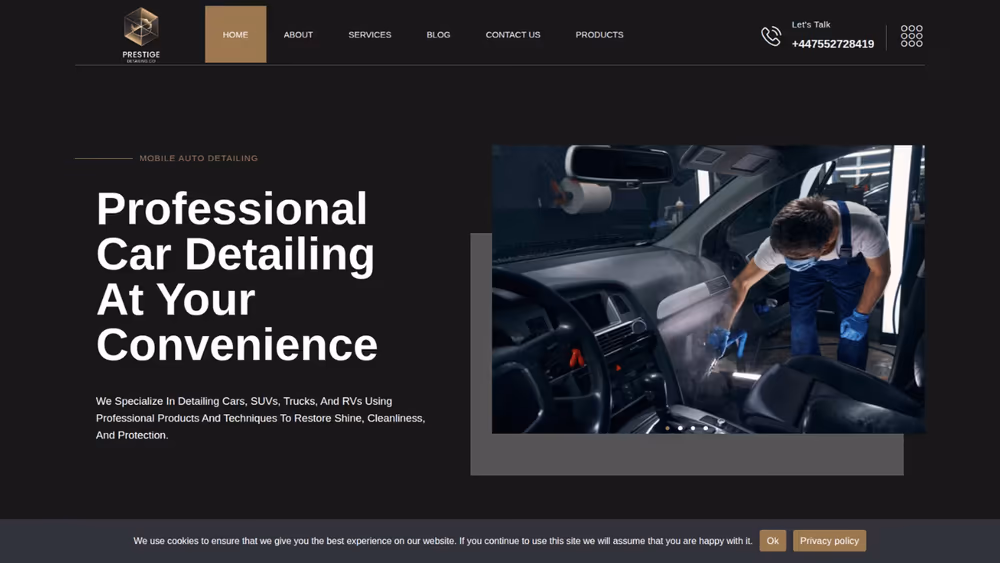 Premium Car Detailing Website project visual