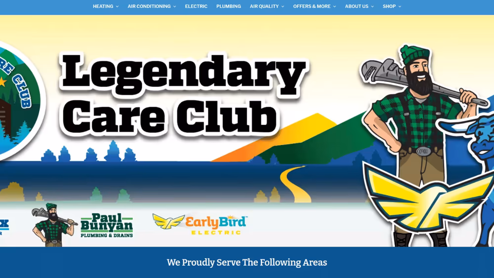 Legendary Care Club Website project visual